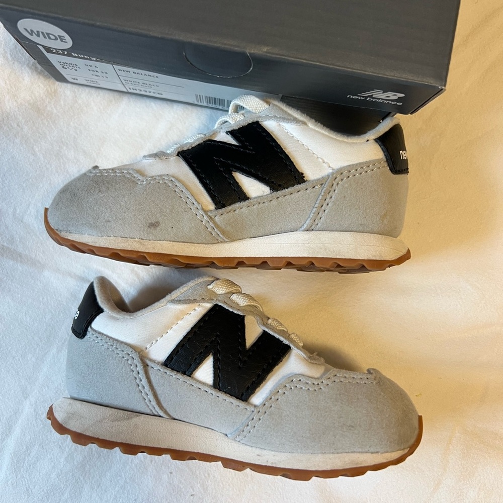 New Balance Kids Sneakers - White, Black, Gray